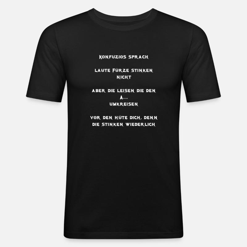 listig, Sprüche - Männer Slim Fit T-Shirt - Schwarz