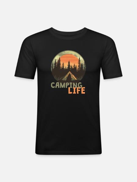 Camping Life - Men's Slim Fit T-Shirt - black
