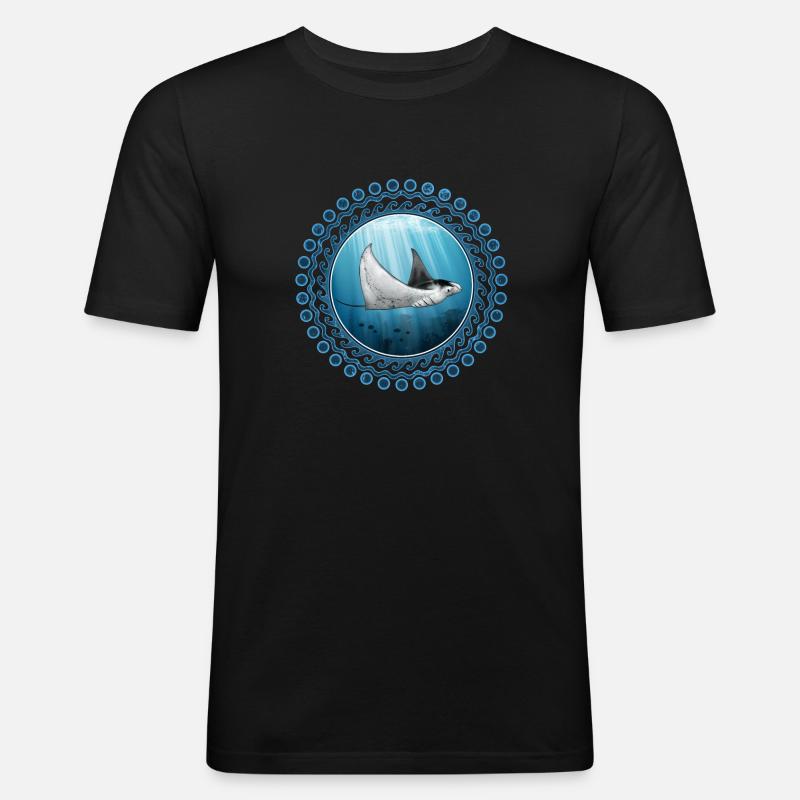 Mantarochen - Männer Slim Fit T-Shirt - Schwarz