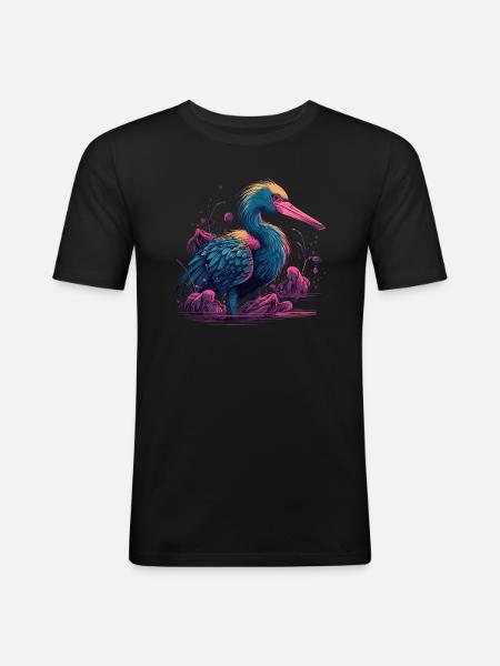 Pelican Bird Waterfowl - Men's Slim Fit T-Shirt - black