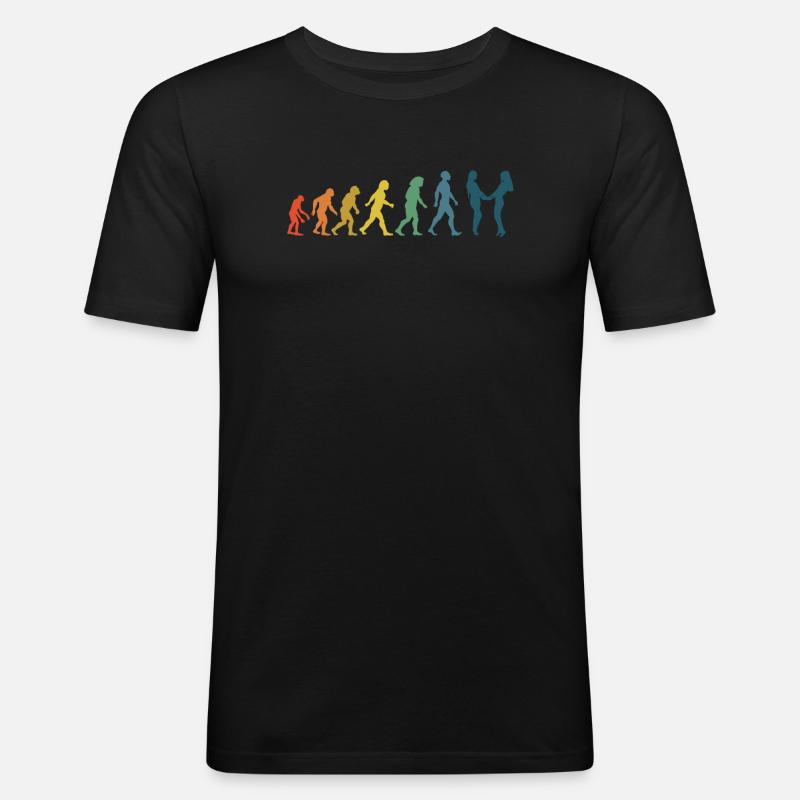 Lgbtq Regenbogenflagge Lesbisch Evolution Queer - Männer Slim Fit T-Shirt - Schwarz