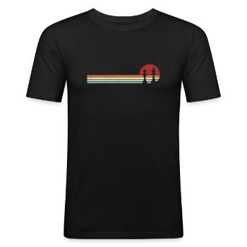 Schachfiguren Schachbrett Schachspieler Vintage - Männer Slim Fit T-Shirt - Schwarz - Vorne - Nik (191cm)