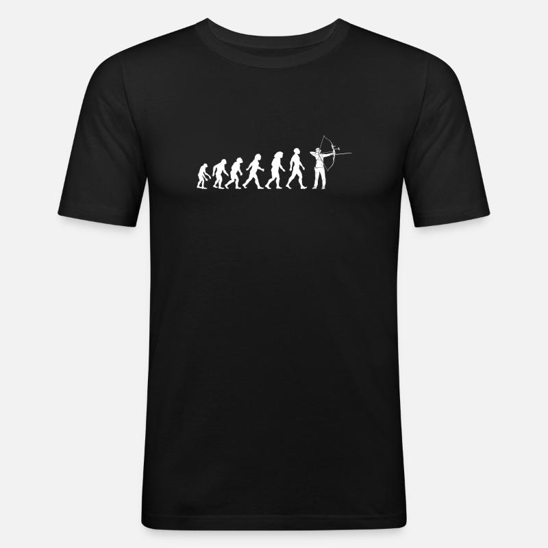 Bogenschießen Bogenschütze Langbogen Evolution - Männer Slim Fit T-Shirt - Schwarz