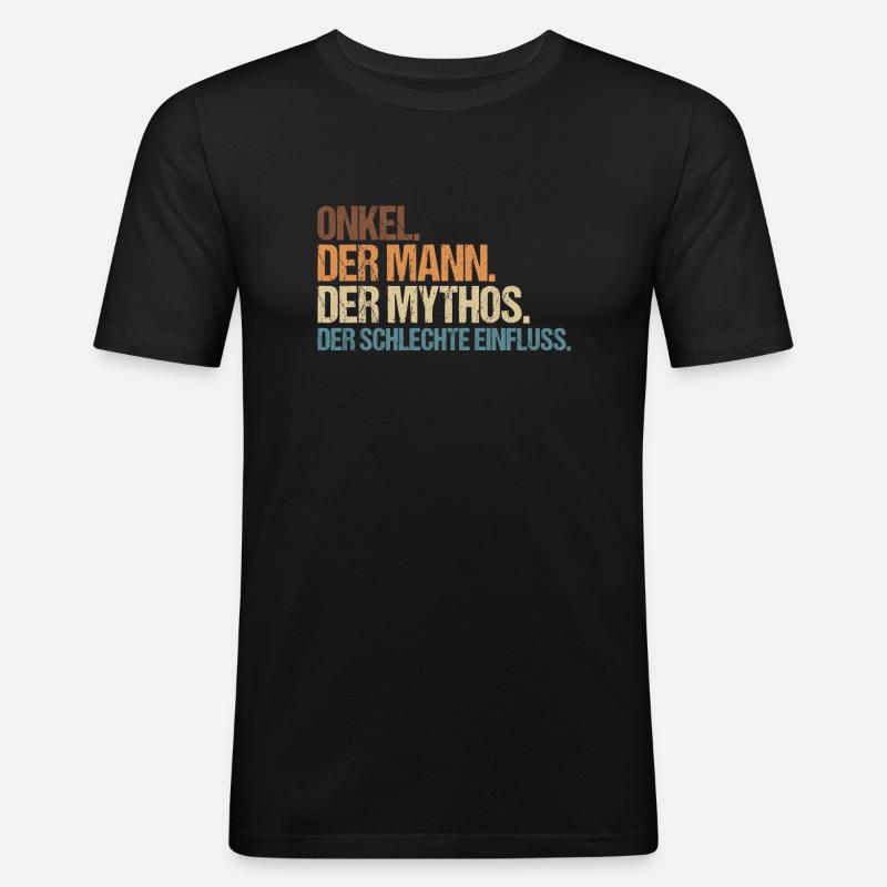 Onkel Schlechte Einfluss Patenonkel - Männer Slim Fit T-Shirt - Schwarz