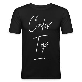Cooler Typ Lustiger Spruch - Männer Slim Fit T-Shirt - Schwarz - Vorne - Nik (191cm)