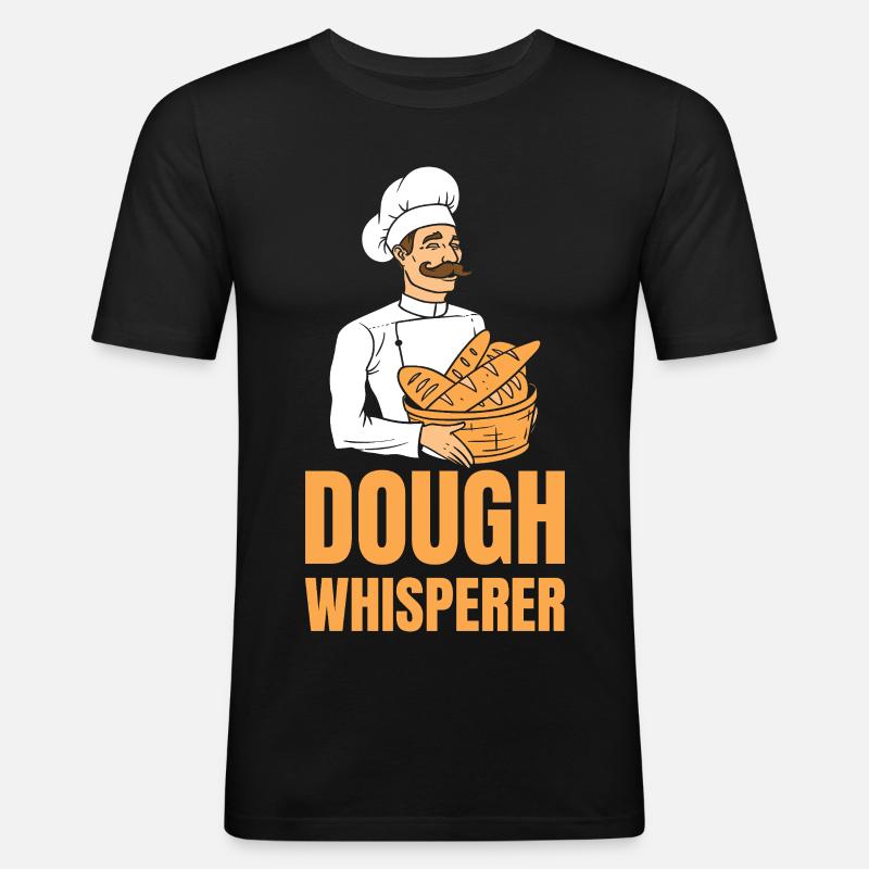 Bäcker Dough Whisperer - Männer Slim Fit T-Shirt - Schwarz