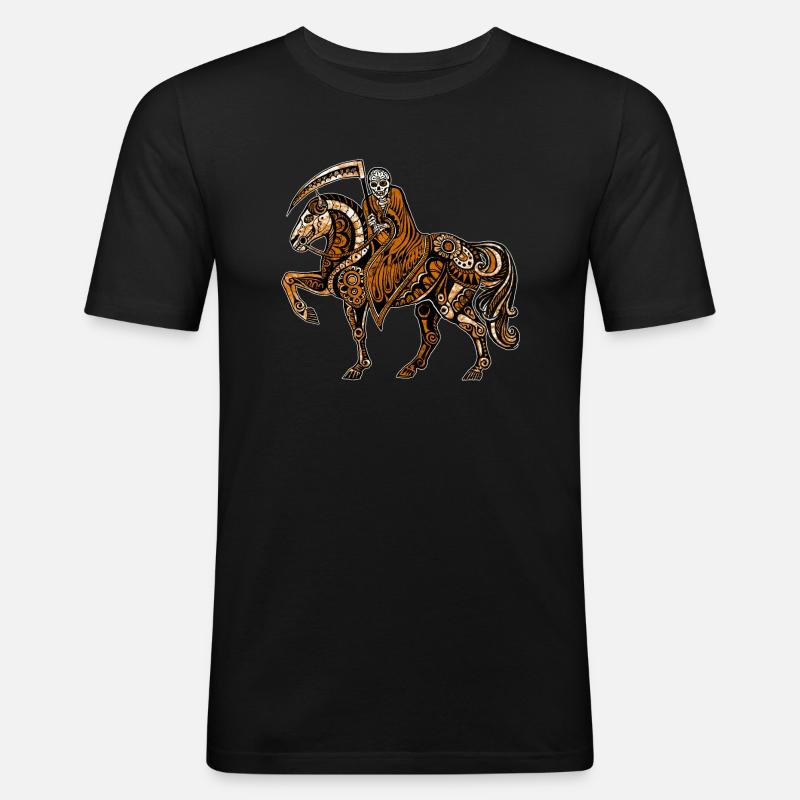 Grim Reaper - Männer Slim Fit T-Shirt - Schwarz