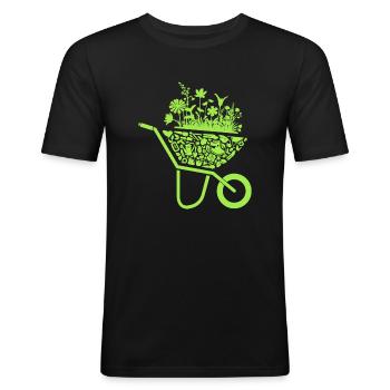 Jardinier, Fleuriste, Jardinier amateur, Jardinier, Dames - T-shirt près du corps Homme - noir - Devant - Nik (191cm)