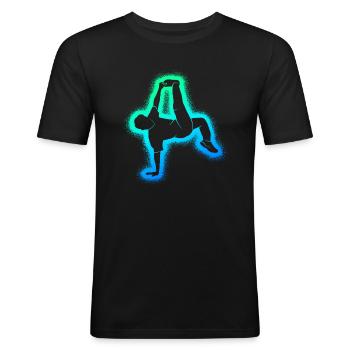 Breakdance Breakdancer Danse Garçons Breakdancer - T-shirt près du corps Homme - noir - Devant - Nik (191cm)