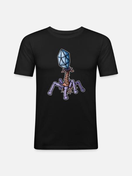 Virus Bacteriophage - Männer Slim Fit T-Shirt - Schwarz
