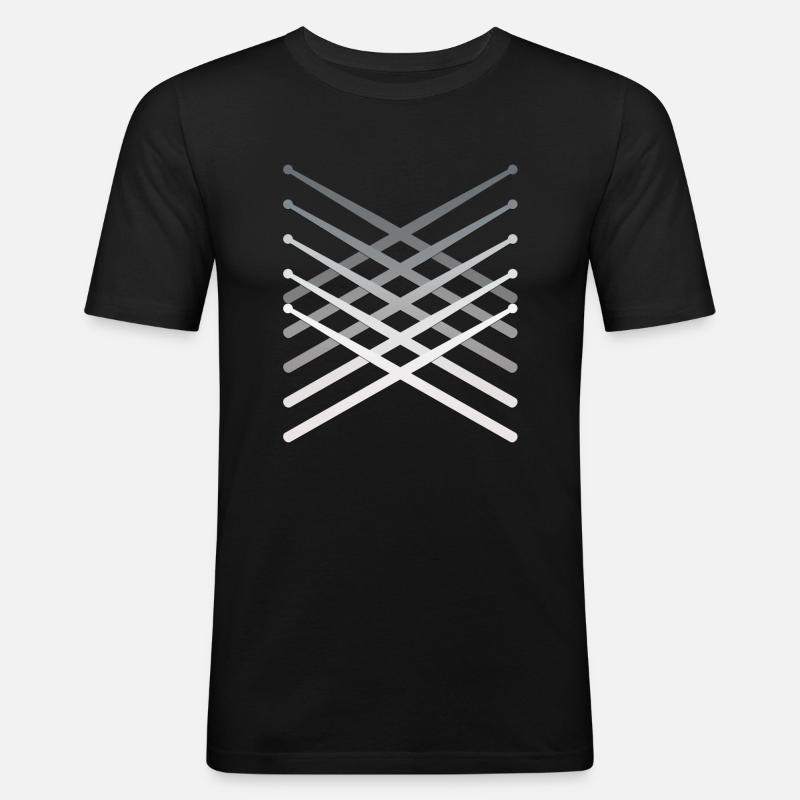 Drumsticks - Männer Slim Fit T-Shirt - Schwarz