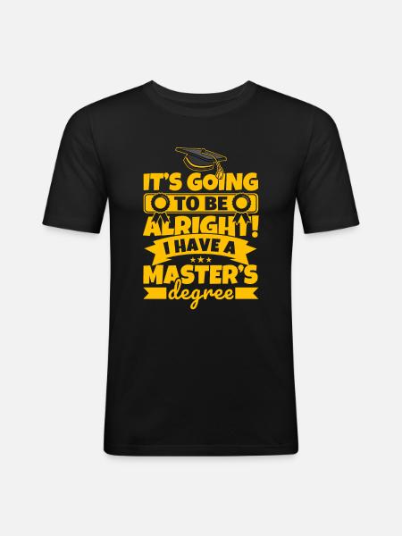 Master-Abschluss Geschenk Masterarbeit - Männer Slim Fit T-Shirt - Schwarz