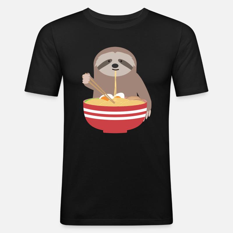 Ramen - Männer Slim Fit T-Shirt - Schwarz