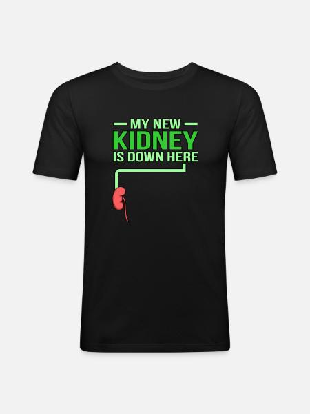 The kidney is down here - Men's Slim Fit T-Shirt - black