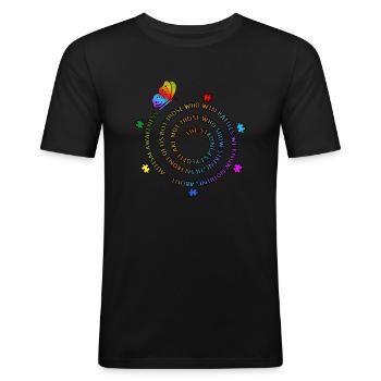 Starke Menschen Autismus Bewusstsein Autistische - Männer Slim Fit T-Shirt - Schwarz - Vorne - Nik (191cm)