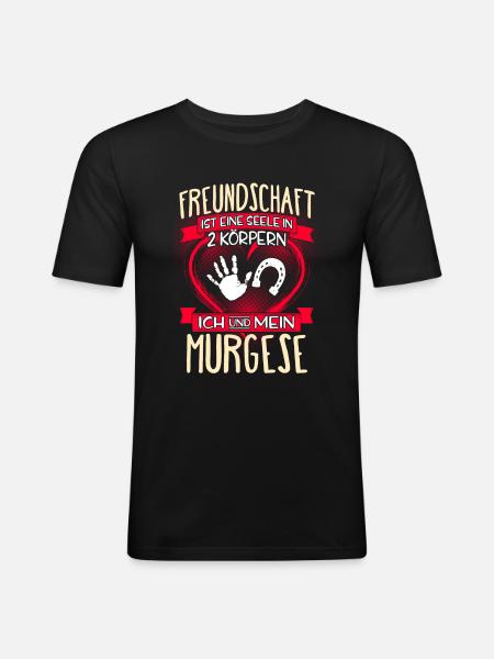 MURGESE - 3 - Männer Slim Fit T-Shirt - Schwarz