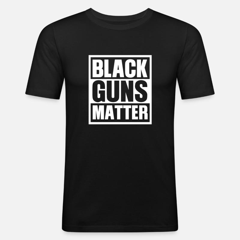 Black Guns Matter - Männer Slim Fit T-Shirt - Schwarz
