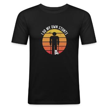 I Do All My Own Cascades Get Well Injury - T-shirt près du corps Homme - noir - Devant - Nik (191cm)