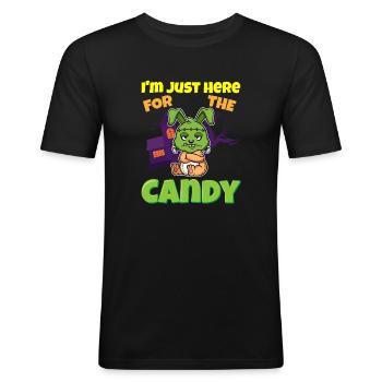 I'm Just Here For The Candy Scary Halloween Beast - Männer Slim Fit T-Shirt - Schwarz - Vorne - Nik (191cm)