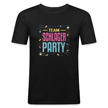 Team Schlager Party Schlagermusik Schlagerparty - Männer Slim Fit T-Shirt - Schwarz - Vorne - Nik (191cm)