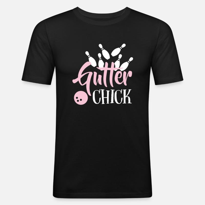 Bowling - Männer Slim Fit T-Shirt - Schwarz