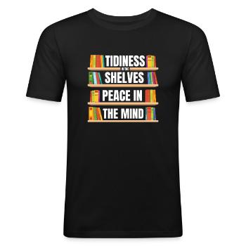 Library Assistant Librarian - Men's Slim Fit T-Shirt - black - Front - Nik (191cm)