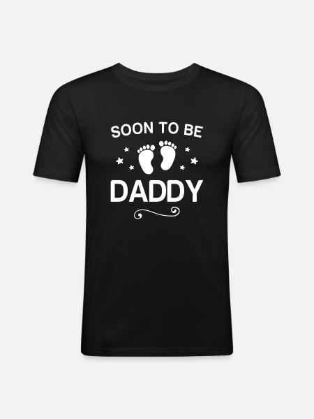 Soon To Be Daddy - Men's Slim Fit T-Shirt - black