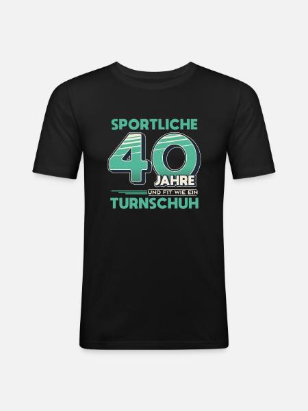 Sportliche 40 Jahre 40 Geburtstag Geschenk - Männer Slim Fit T-Shirt - Schwarz