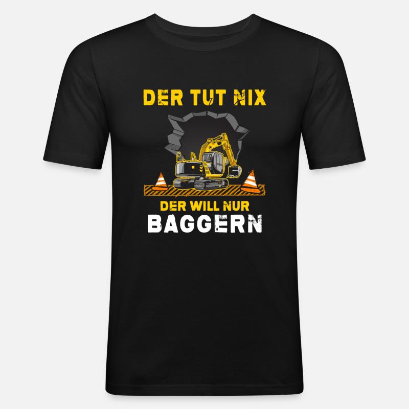 bagger baggerfahrer Baggerschaufel Baustelle - Männer Slim Fit T-Shirt - Schwarz