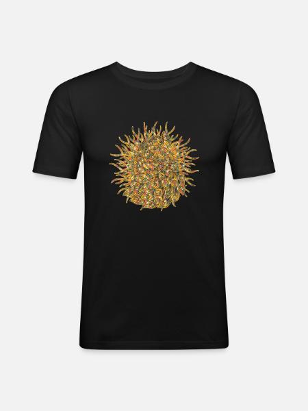 Peacock Geometric Shirts - Men's Slim Fit T-Shirt - black