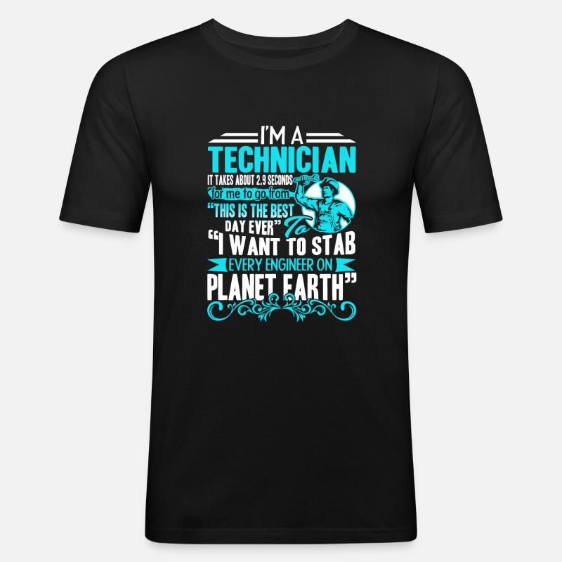 Techniker Ich bin ein Techniker - Männer Slim Fit T-Shirt - Schwarz