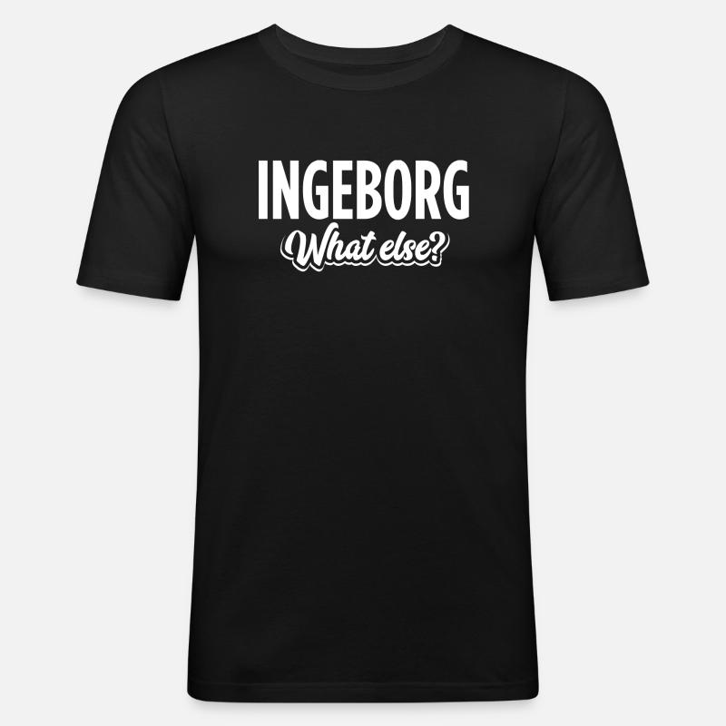 INGEBORG - we - Männer Slim Fit T-Shirt - Schwarz