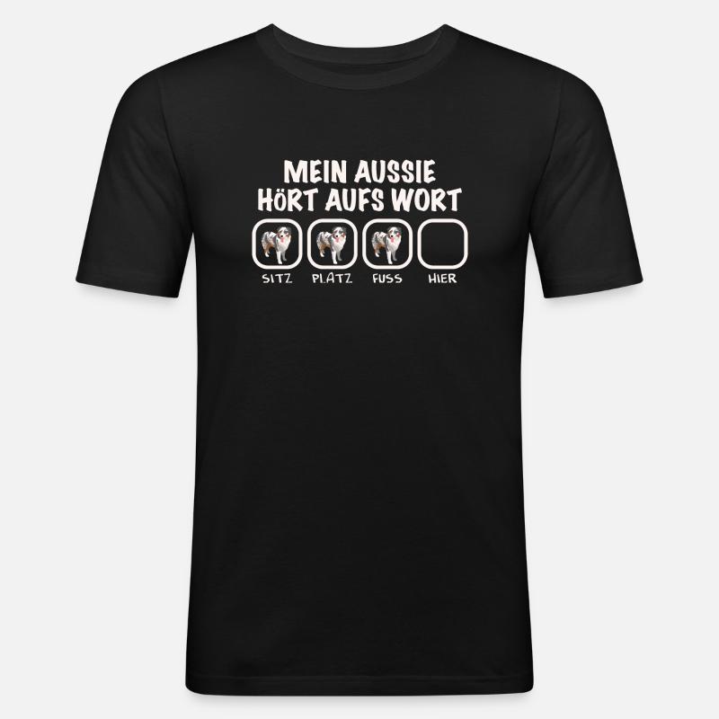 Australian Shepherd - Männer Slim Fit T-Shirt - Schwarz