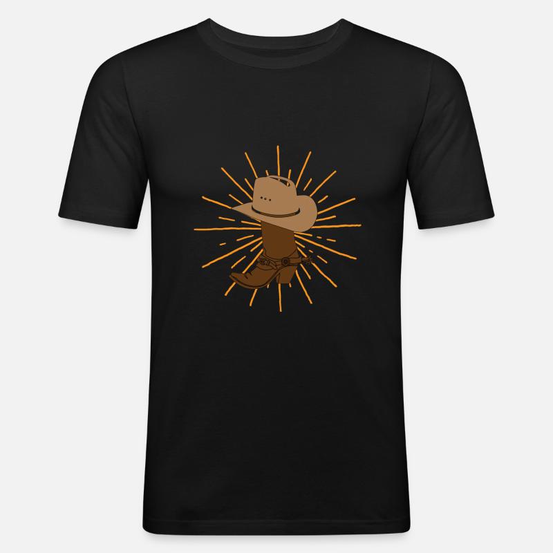 Line Dance - Männer Slim Fit T-Shirt - Schwarz