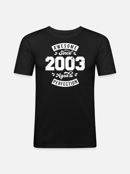 Millésime 2003 anniversaire - rétro 2003 - T-shirt près du corps Homme - noir