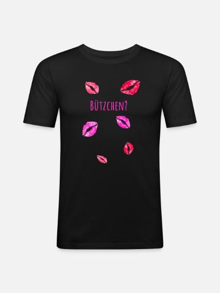 Bisous, bisous, carnaval, bisous - T-shirt près du corps Homme - noir