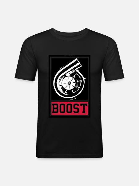 BOOST - Männer Slim Fit T-Shirt - Schwarz