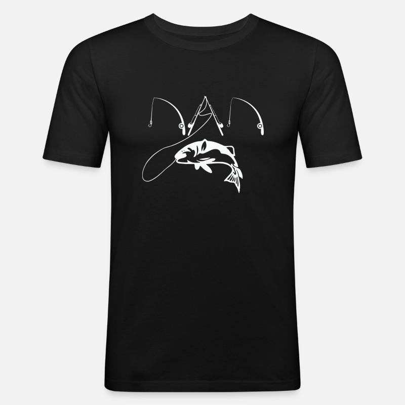 Fishing Dad - Männer Slim Fit T-Shirt - Schwarz