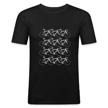 Fahrrad Rennrad Sport Bike Design - Männer Slim Fit T-Shirt - Schwarz - Vorne - Nik (191cm)