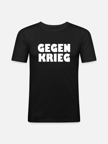 Gegen krieg - Männer Slim Fit T-Shirt - Schwarz