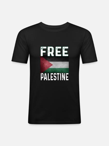 Free Gaza Free Palestine - Men's Slim Fit T-Shirt - black