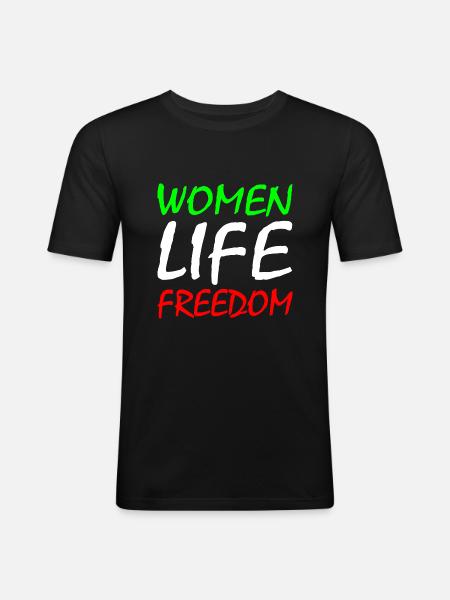 Women life freedom iran - Men's Slim Fit T-Shirt - black