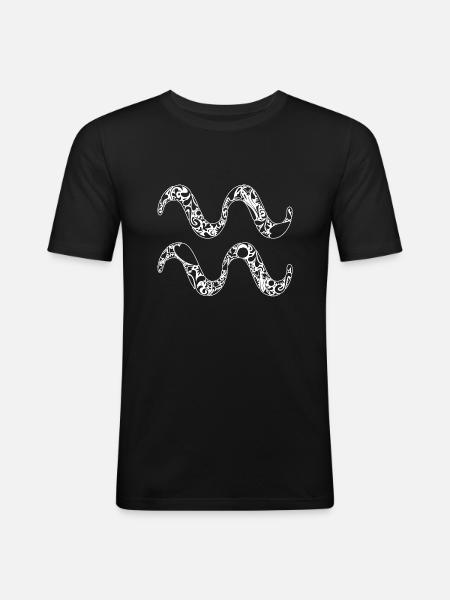 Aquarius Zodiac Funny Horoscope - Men's Slim Fit T-Shirt - black