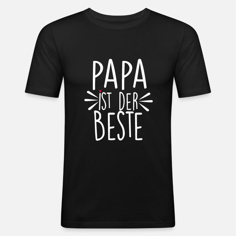 Papa Ist Der Beste - Männer Slim Fit T-Shirt - Schwarz