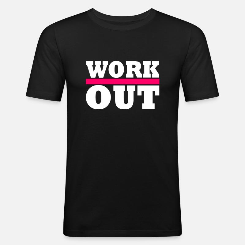 Workout - Männer Slim Fit T-Shirt - Schwarz
