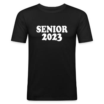 Senior 2023 - Männer Slim Fit T-Shirt - Schwarz - Vorne - Nik (191cm)