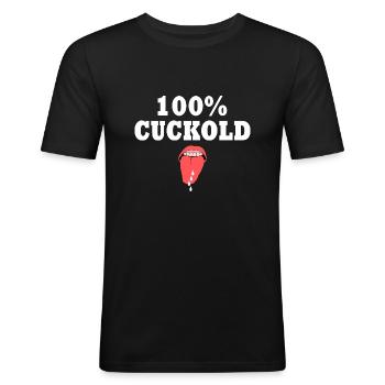 cuckold - Men's Slim Fit T-Shirt - black - Front - Nik (191cm)