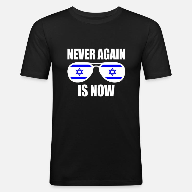 Never again is now - Männer Slim Fit T-Shirt - Schwarz