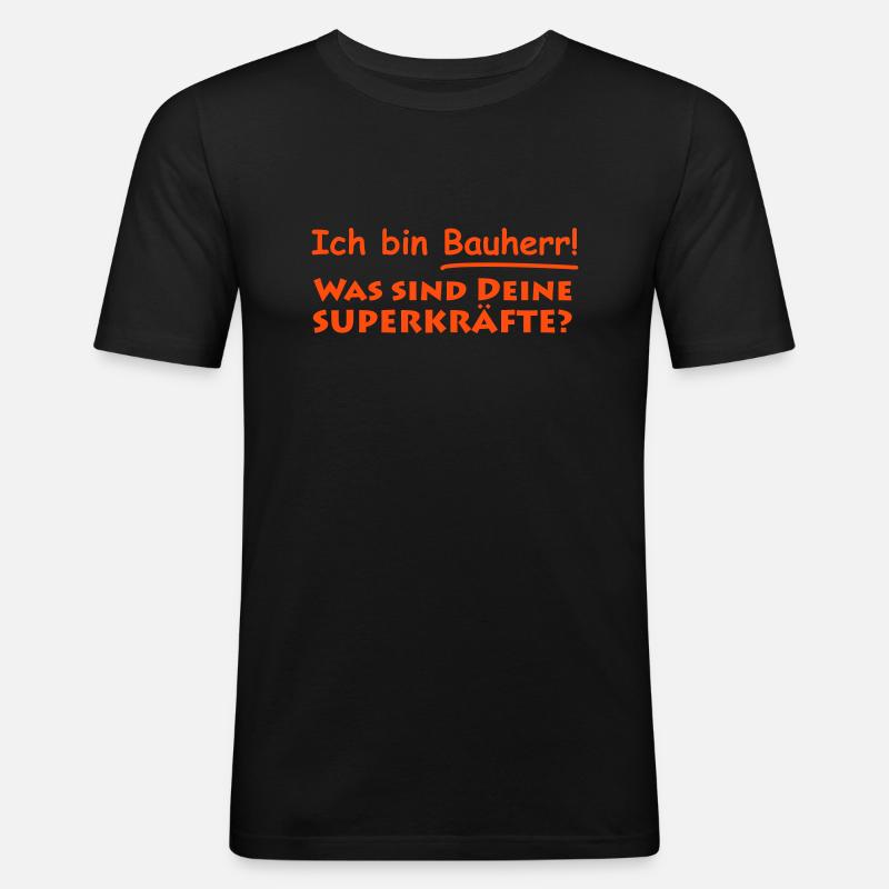 ich bin bauherr - Männer Slim Fit T-Shirt - Schwarz