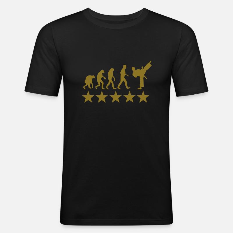 fight evolution - Männer Slim Fit T-Shirt - Schwarz